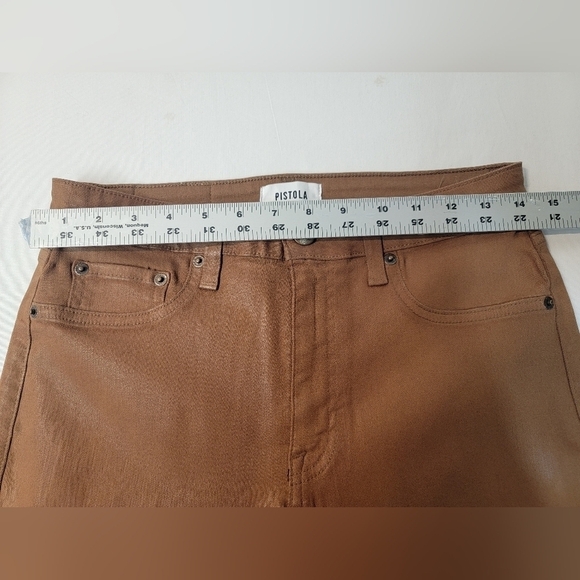 PISTOLA ALINE High Rise Skinny in Coated Cognac Pants/Jeans size 30-in - Picture 2 of 12